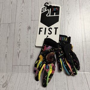 Fist Motocross MX MTB BMX Gloves Black Donuts Sprinkles Size Child Youth XXS